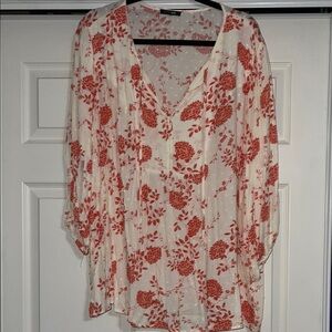 Papermoon Orange Floral 3/4 Sleeve Blouse